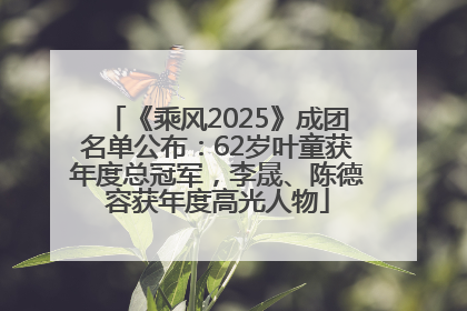《乘风2025》成团名单公布：62岁叶童获年度总冠军，李晟、陈德容获年度高光人物