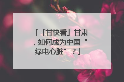 「甘快看」甘肃，如何成为中国“绿电心脏”？