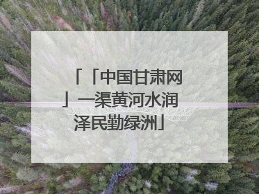 「中国甘肃网」一渠黄河水润泽民勤绿洲