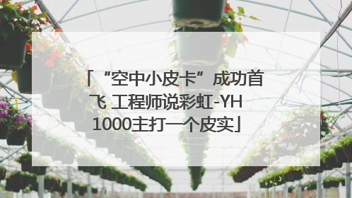 “空中小皮卡”成功首飞 工程师说彩虹-YH1000主打一个皮实