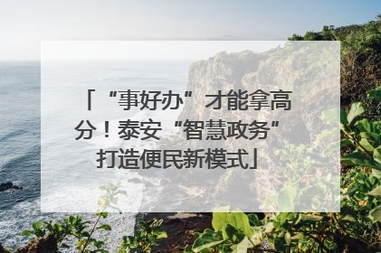 “事好办”才能拿高分！泰安“智慧政务”打造便民新模式