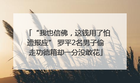 “我也信佛，这钱用了怕遭报应” 罗平2名男子偷走功德箱却一分没敢花