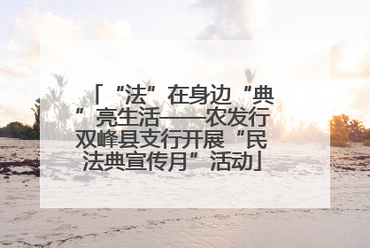 “法”在身边“典”亮生活——农发行双峰县支行开展“民法典宣传月”活动