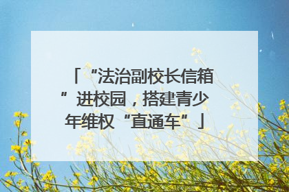 “法治副校长信箱”进校园，搭建青少年维权“直通车”