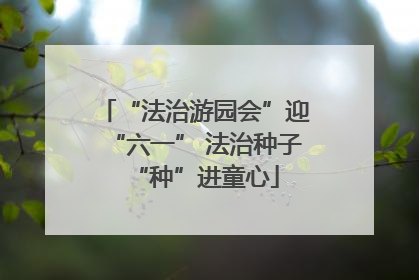 “法治游园会”迎“六一” 法治种子“种”进童心