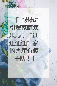 “苏超”引爆家庭欢乐局，“迁迁通通”家的客厅有俩主队！