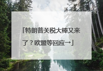 特朗普关税大棒又来了？欧盟等回应→