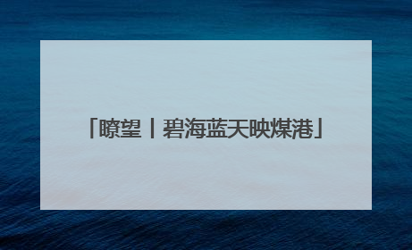瞭望丨碧海蓝天映煤港