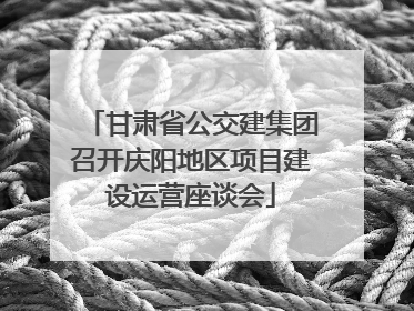 甘肃省公交建集团召开庆阳地区项目建设运营座谈会