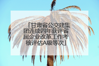 甘肃省公交建集团连续四年获评省属企业改革工作考核评估A级等次