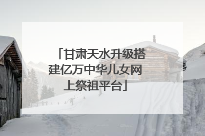 甘肃天水升级搭建亿万中华儿女网上祭祖平台