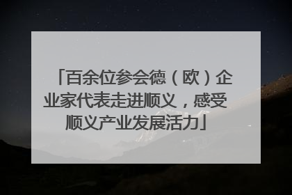 百余位参会德（欧）企业家代表走进顺义，感受顺义产业发展活力