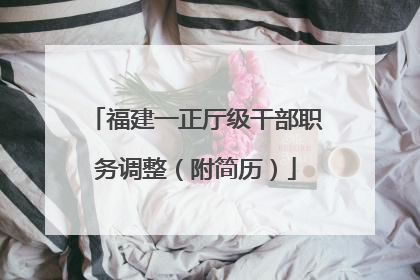 福建一正厅级干部职务调整（附简历）