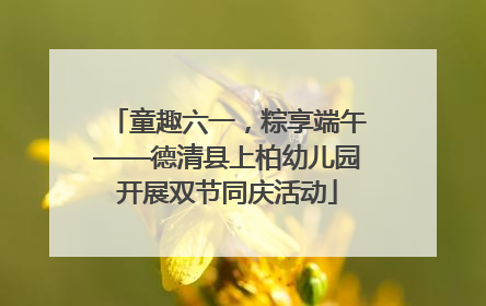 童趣六一，粽享端午——德清县上柏幼儿园开展双节同庆活动
