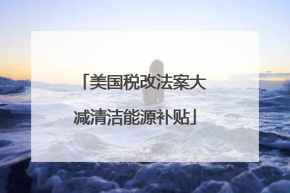 美国税改法案大减清洁能源补贴