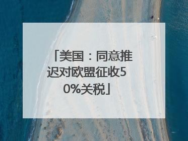 美国：同意推迟对欧盟征收50%关税