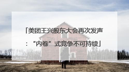 美团王兴股东大会再次发声：“内卷”式竞争不可持续