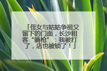 侄女与姑姑争祖父留下的门面，长沙租客“躺枪”：我被打了，店也被锁了！