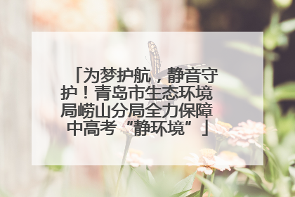 为梦护航，静音守护！青岛市生态环境局崂山分局全力保障中高考“静环境”