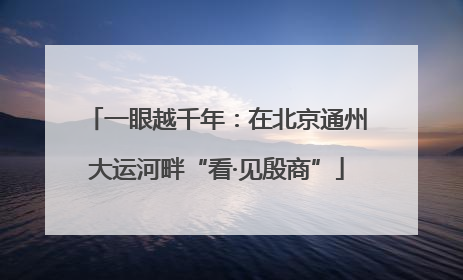 一眼越千年：在北京通州大运河畔“看·见殷商”