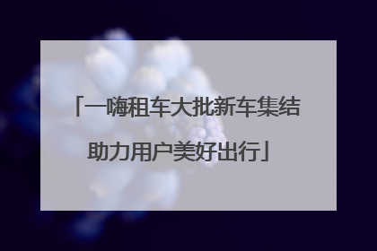 一嗨租车大批新车集结 助力用户美好出行