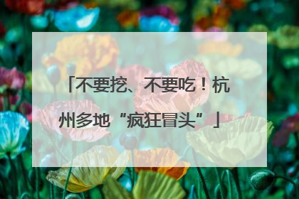 不要挖、不要吃！杭州多地“疯狂冒头”