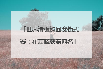 世界滑板巡回赛街式赛：崔宸曦获第四名