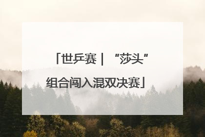 世乒赛｜“莎头”组合闯入混双决赛