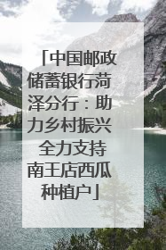 中国邮政储蓄银行菏泽分行：助力乡村振兴 全力支持南王店西瓜种植户