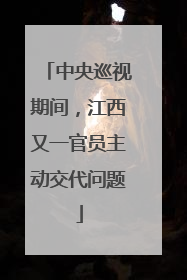 中央巡视期间，江西又一官员主动交代问题