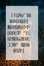乌海广锦BDO项目顺利通过中国化学“五星级标准化工地”现场初评