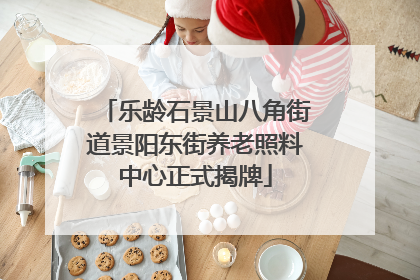 乐龄石景山八角街道景阳东街养老照料中心正式揭牌