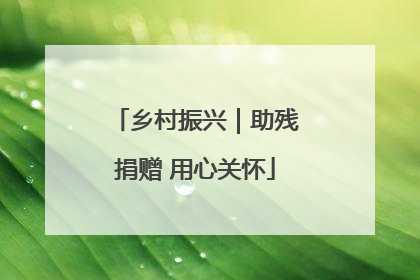 乡村振兴｜助残捐赠 用心关怀