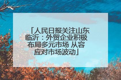 人民日报关注山东临沂：外贸企业积极布局多元市场 从容应对市场波动