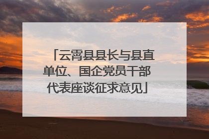 云霄县县长与县直单位、国企党员干部代表座谈征求意见