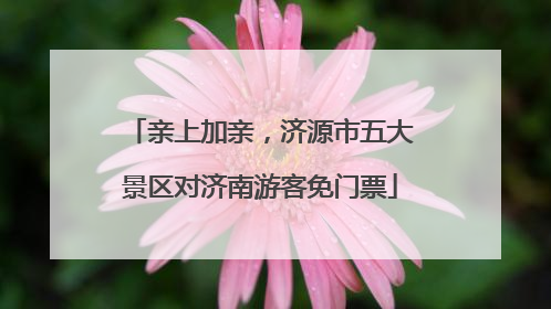 亲上加亲，济源市五大景区对济南游客免门票
