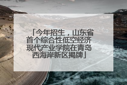 今年招生，山东省首个综合性低空经济现代产业学院在青岛西海岸新区揭牌