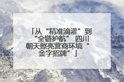 从“精准滴灌”到“全链护航” 四川朝天擦亮营商环境“金字招牌”