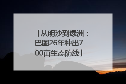 从明沙到绿洲：巴图26年种出700亩生态防线