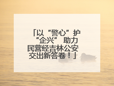 以“警心”护“企兴” 助力民营经吉林公安交出新答卷！