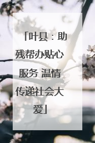 叶县：助残帮办贴心服务 温情传递社会大爱