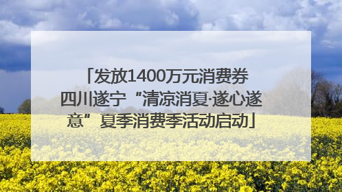 发放1400万元消费券 四川遂宁“清凉消夏·遂心遂意”夏季消费季活动启动
