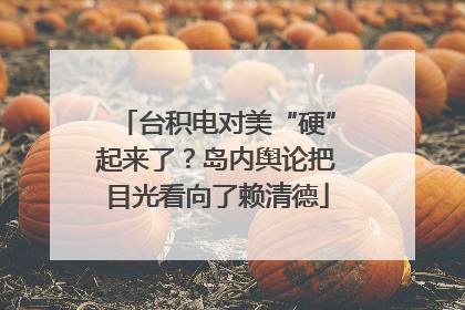 台积电对美“硬”起来了?岛内舆论把目光看向了赖清德