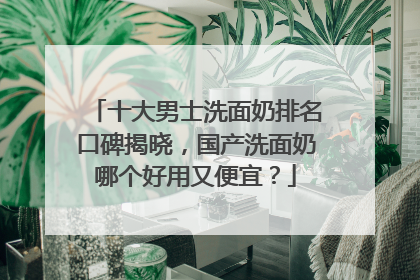 十大男士洗面奶排名口碑揭晓，国产洗面奶哪个好用又便宜？