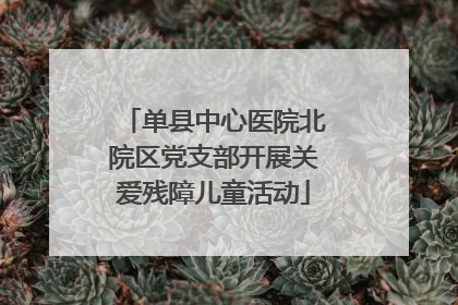 单县中心医院北院区党支部开展关爱残障儿童活动