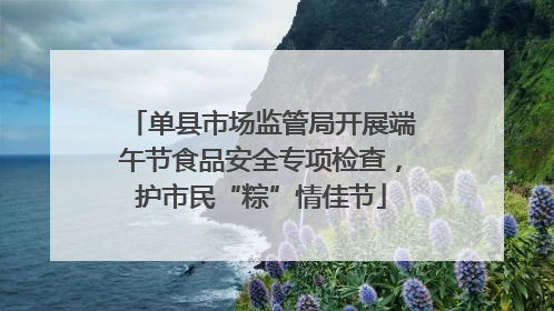 单县市场监管局开展端午节食品安全专项检查，护市民“粽”情佳节