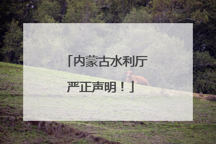内蒙古水利厅严正声明！