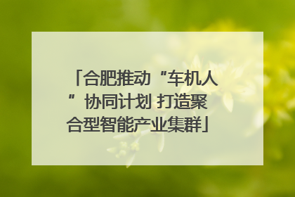 合肥推动“车机人”协同计划 打造聚合型智能产业集群