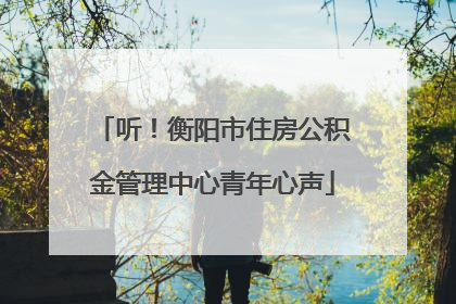 听！衡阳市住房公积金管理中心青年心声