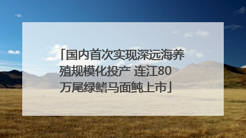 国内首次实现深远海养殖规模化投产 连江80万尾绿鳍马面鲀上市